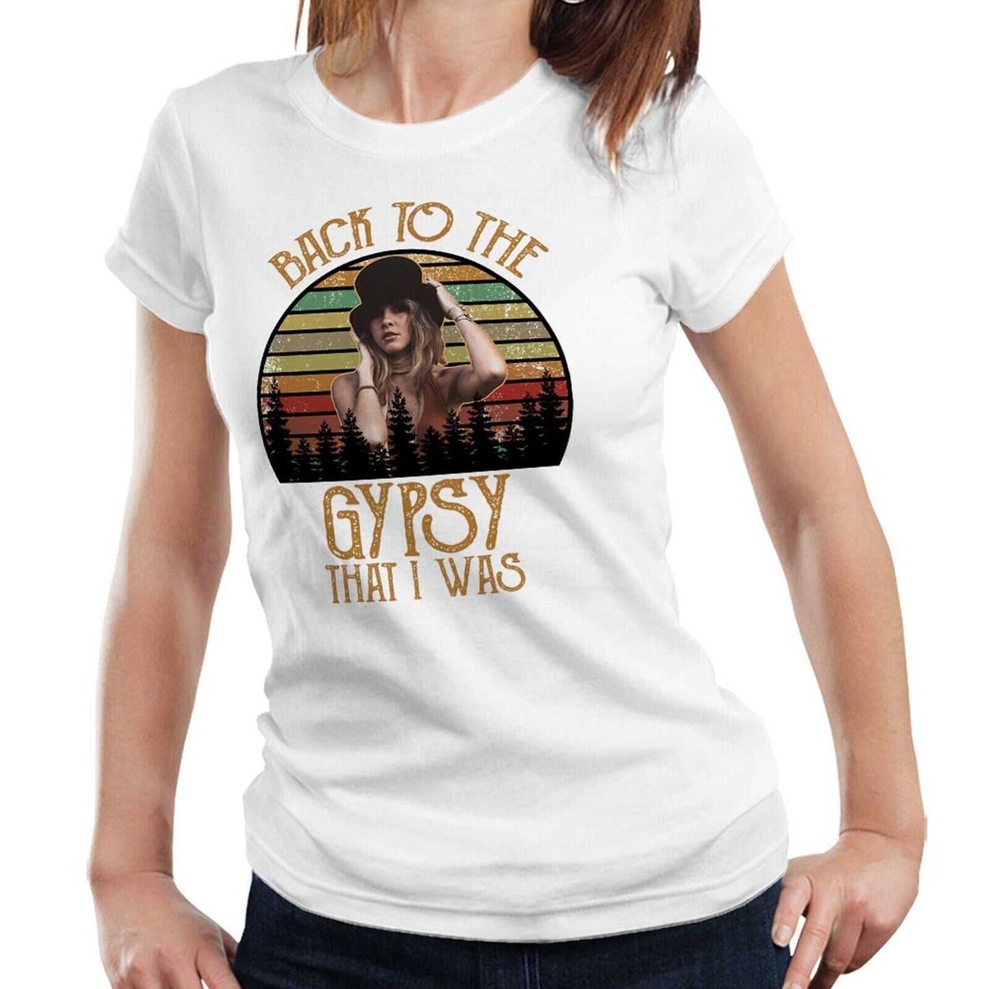 Stevie Nicks Tshirt Back To The Gypsy That I Was Semi Fitted Ladies Vintage