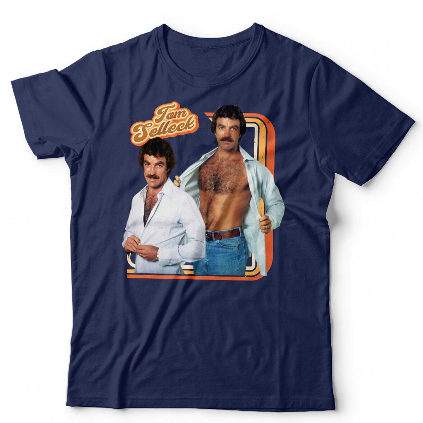 Tom Selleck Tshirt 70s Retro Star Unisex and Kids Throwback Homage Vintage Macho
