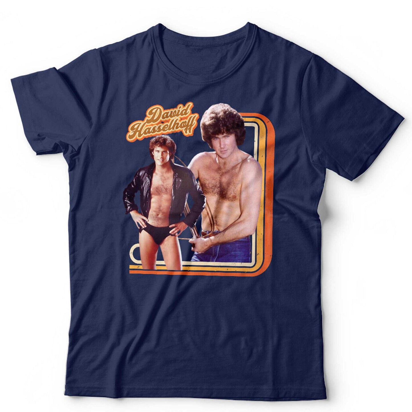 David Hasselhoff Tshirt 70s Retro Star Unisex and Kids Homage Throwback Macho
