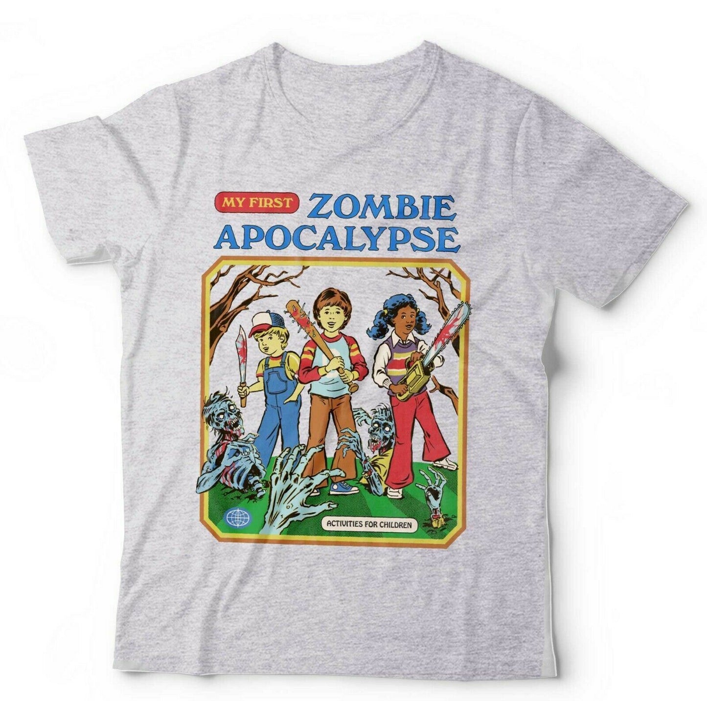 My First Zombie Apocalypse Tshirt Unisex and Kids Funny, Cartoon, Retro, Vintage