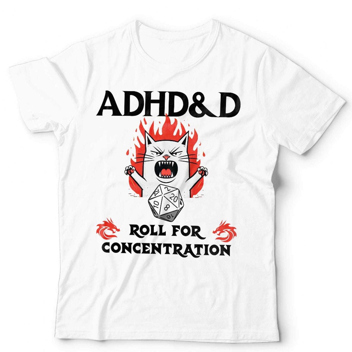 ADHD DandD Tshirt Unisex and Kids Dungeon Master Gamer Role Play Cats Funny Dice