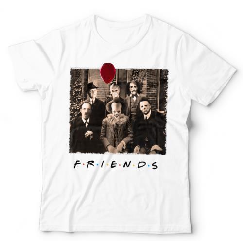 Friends Tshirt Horror Unisex Retro Vintage Parody Krueger Pennywise Myers