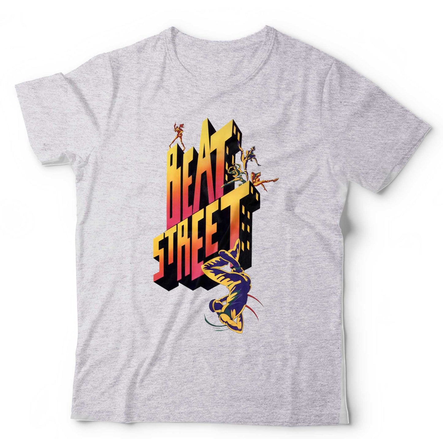Gray t-shirt with 'Beast Street' graphic design on a white background