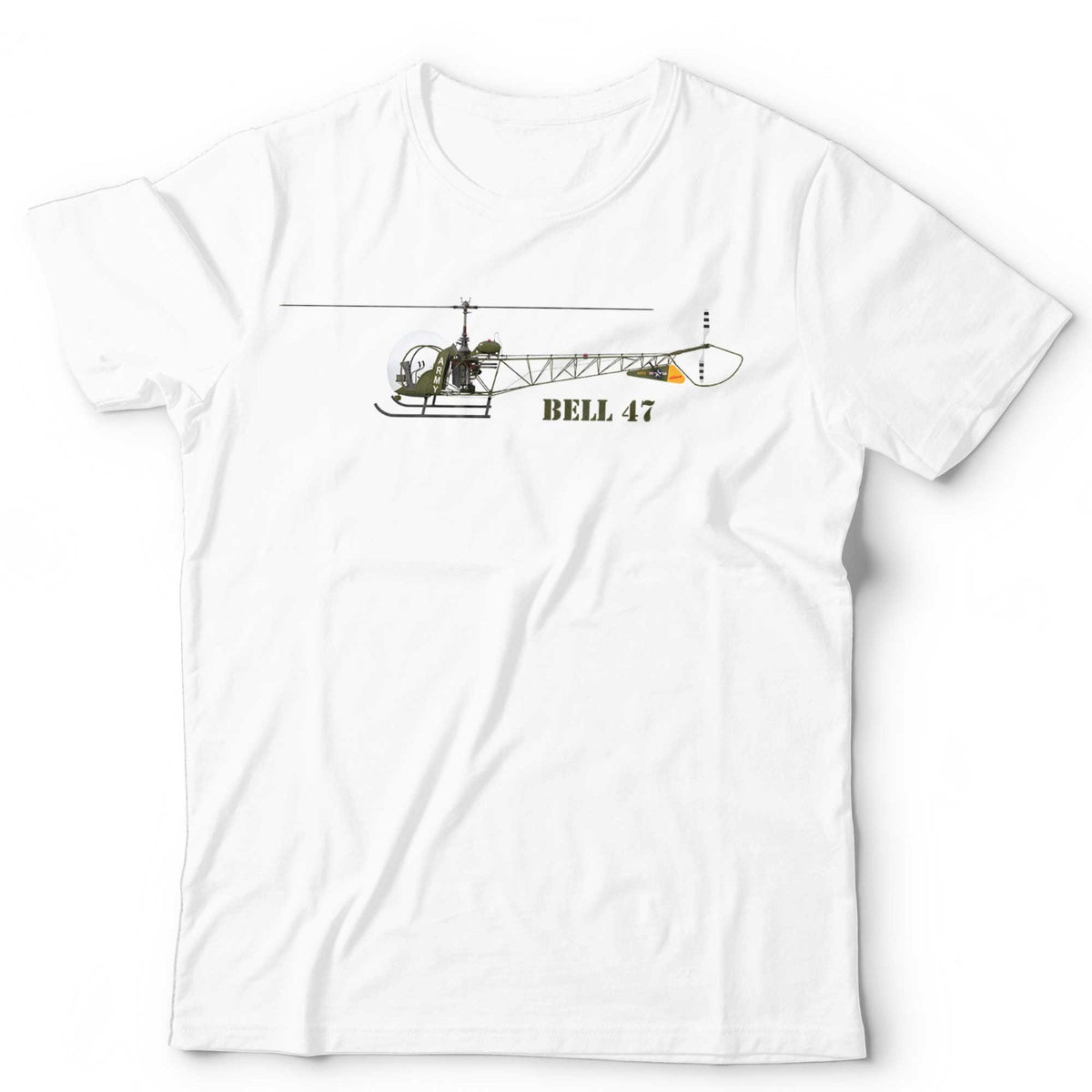 Helicopter T-Shirt Bell 47 Military Chopper Aviation Rotocraft Unisex & Kids