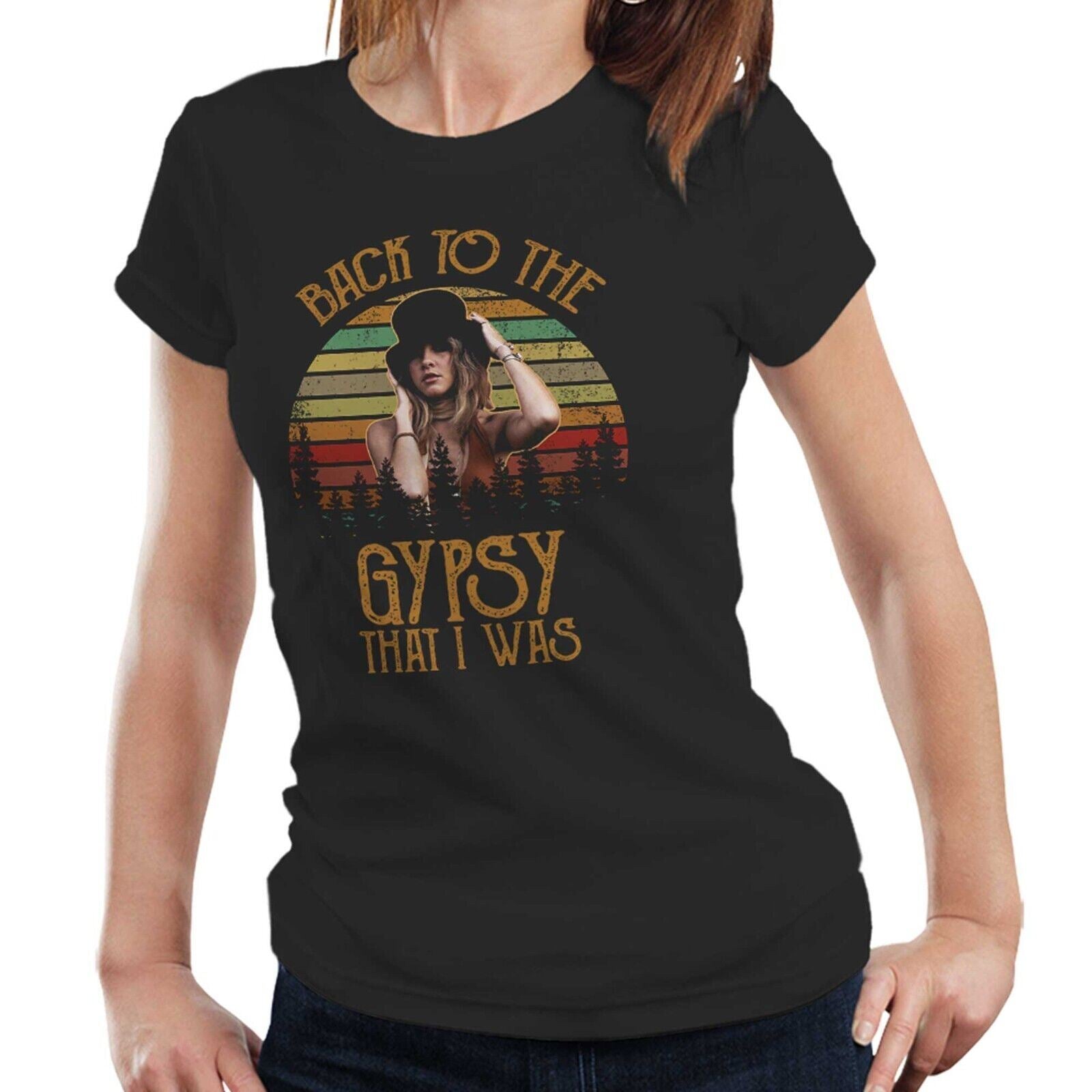 Stevie Nicks Tshirt Back To The Gypsy That I Was Semi Fitted Ladies