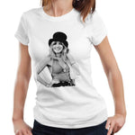 Stevie Nicks Young Top Hat Fitted Ladies Tshirt