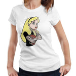 Inked Alice In Wonderland Ladies Fitted Tshirt