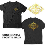 Continental Front & Back Print Black Unisex Tshirt