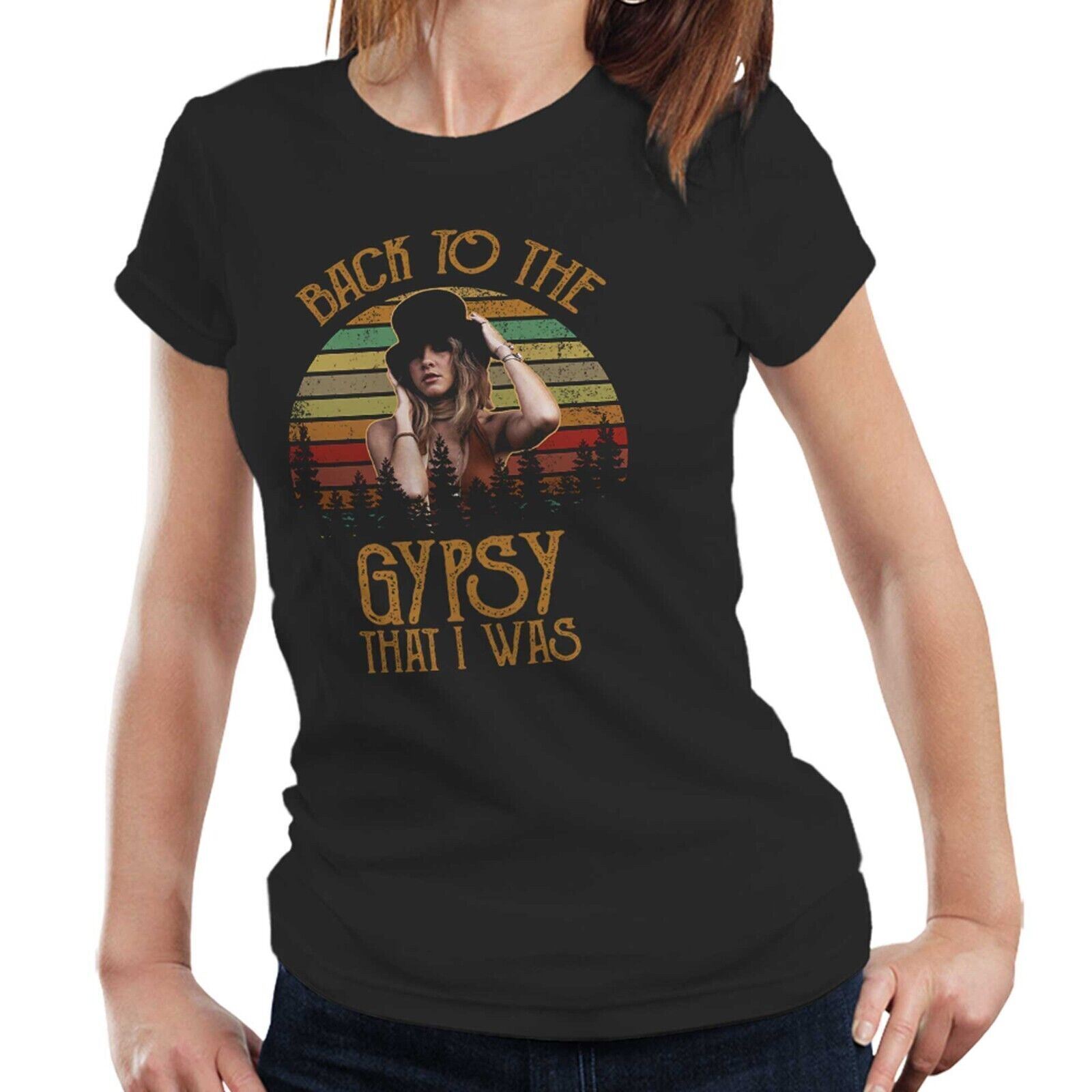 Stevie Nicks Tshirt Back To The Gypsy That I Was Semi Fitted Ladies