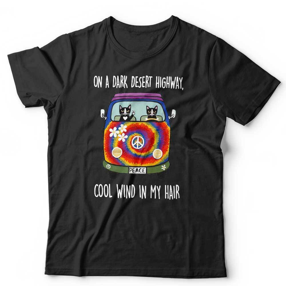 On A Dark Desert Highway Cats Tshirt Unsex