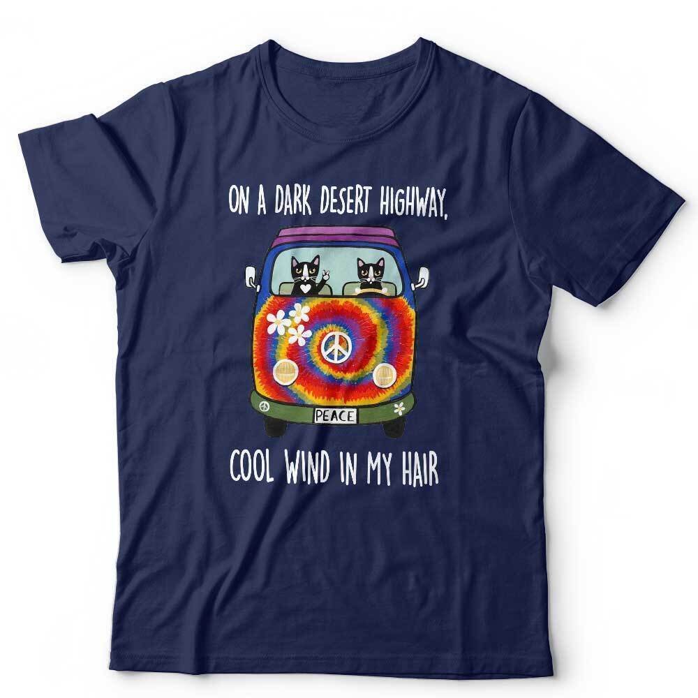 On A Dark Desert Highway Cats Tshirt Unsex