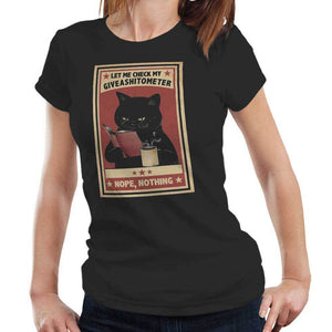 Let Me Check My Giveashitometer Semi Fitted Ladies Tshirt