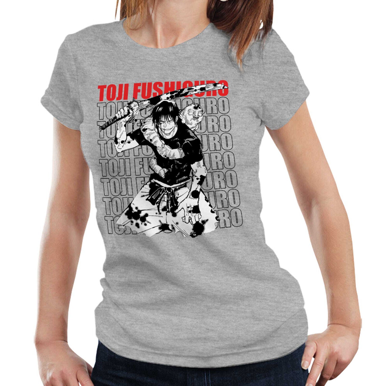 Toji Fushiguro Tshirt  Anime Semi Fitted Ladies