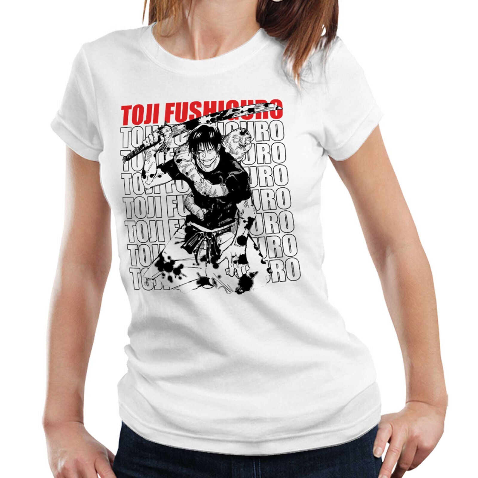 Toji Fushiguro Tshirt  Anime Semi Fitted Ladies
