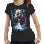 Buffy Retro Poster Art Fitted Ladies TShirt