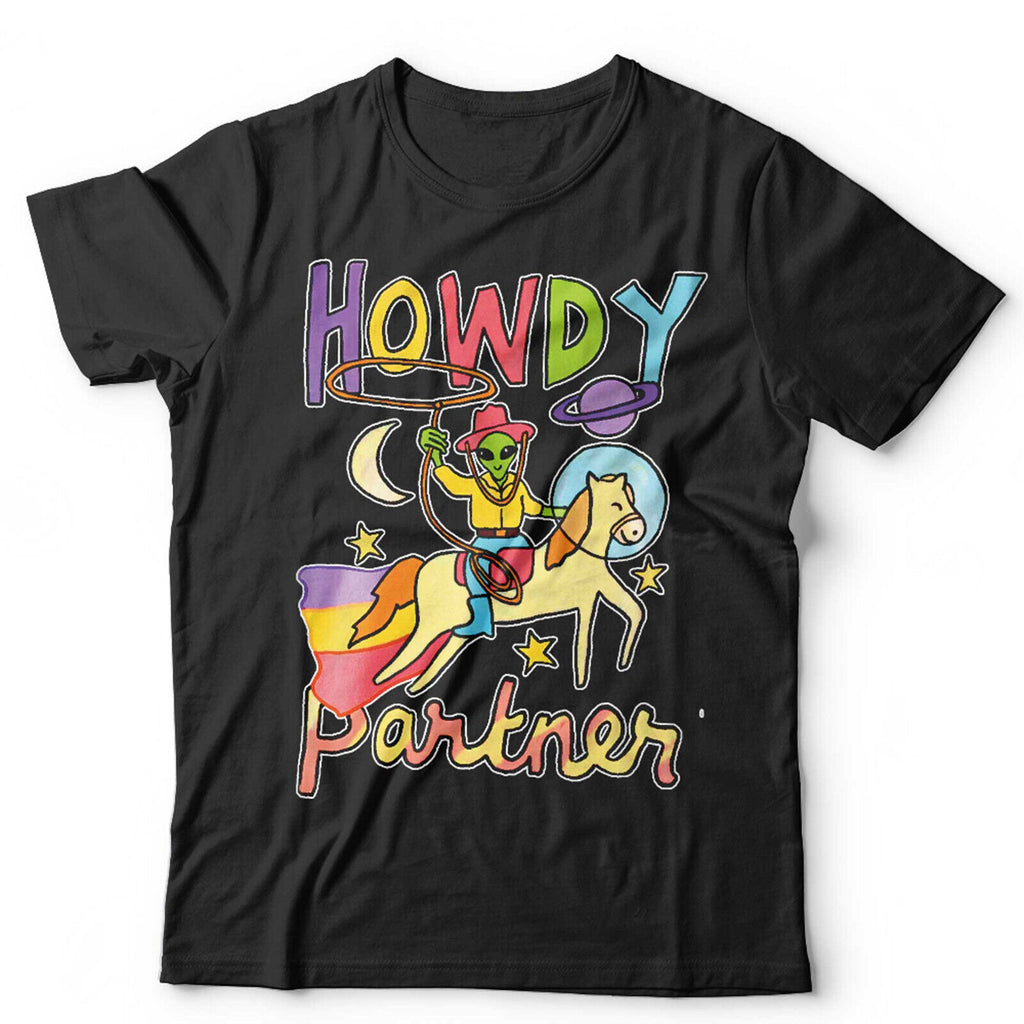 Howdy Partner Cosmic Cowboy Alien TShirt Unisex