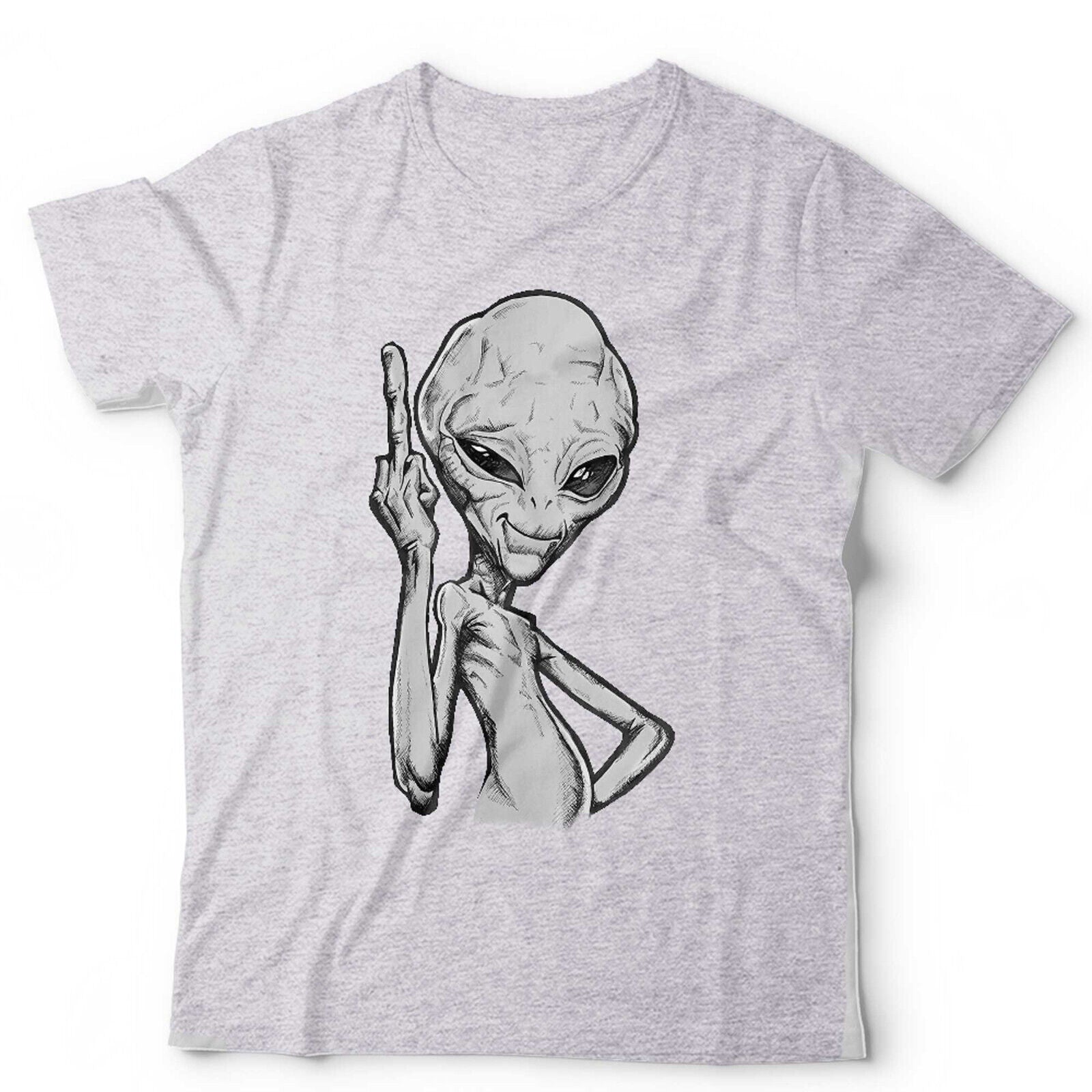 Funny Alien Middle Finger UFO TShirt Unisex