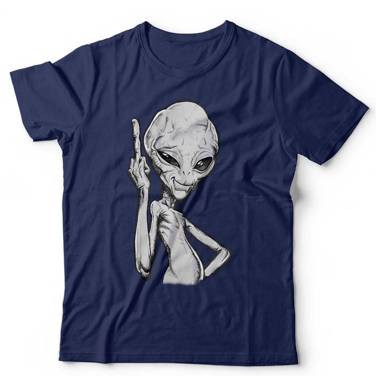 Funny Alien Middle Finger UFO TShirt Unisex