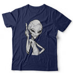 Funny Alien Middle Finger UFO TShirt Unisex
