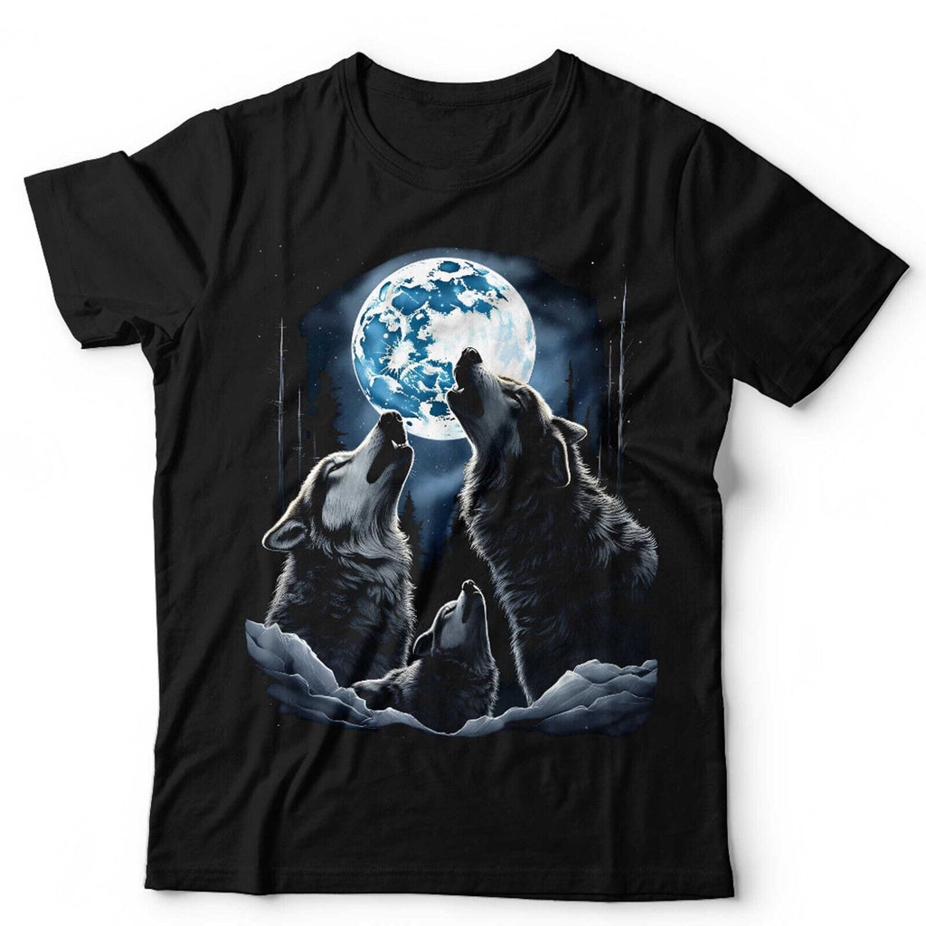 Wolf Howling Moon Tshirt Unisex