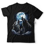 Wolf Howling Moon Tshirt Unisex