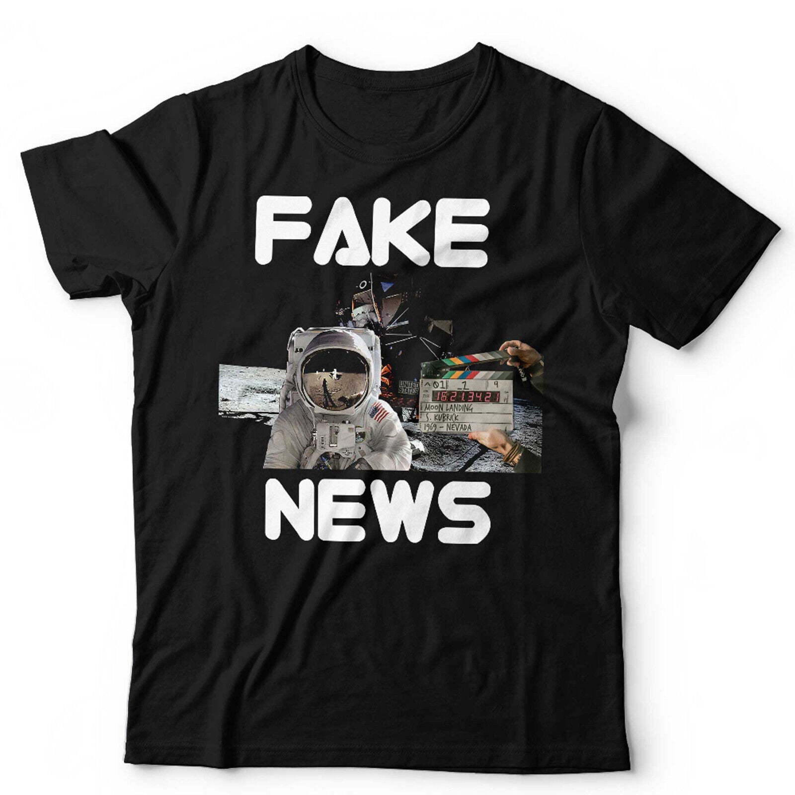 Fake News Moon Landing Tshirt Unisex