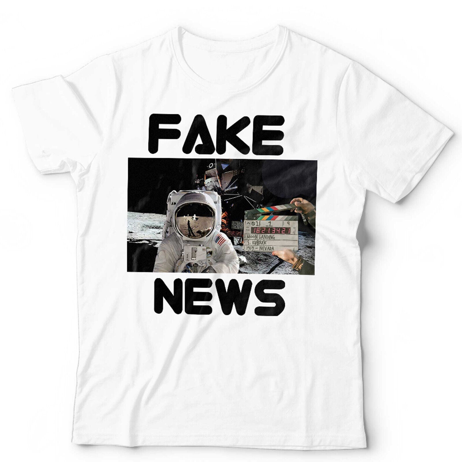 Fake News Moon Landing Tshirt Unisex