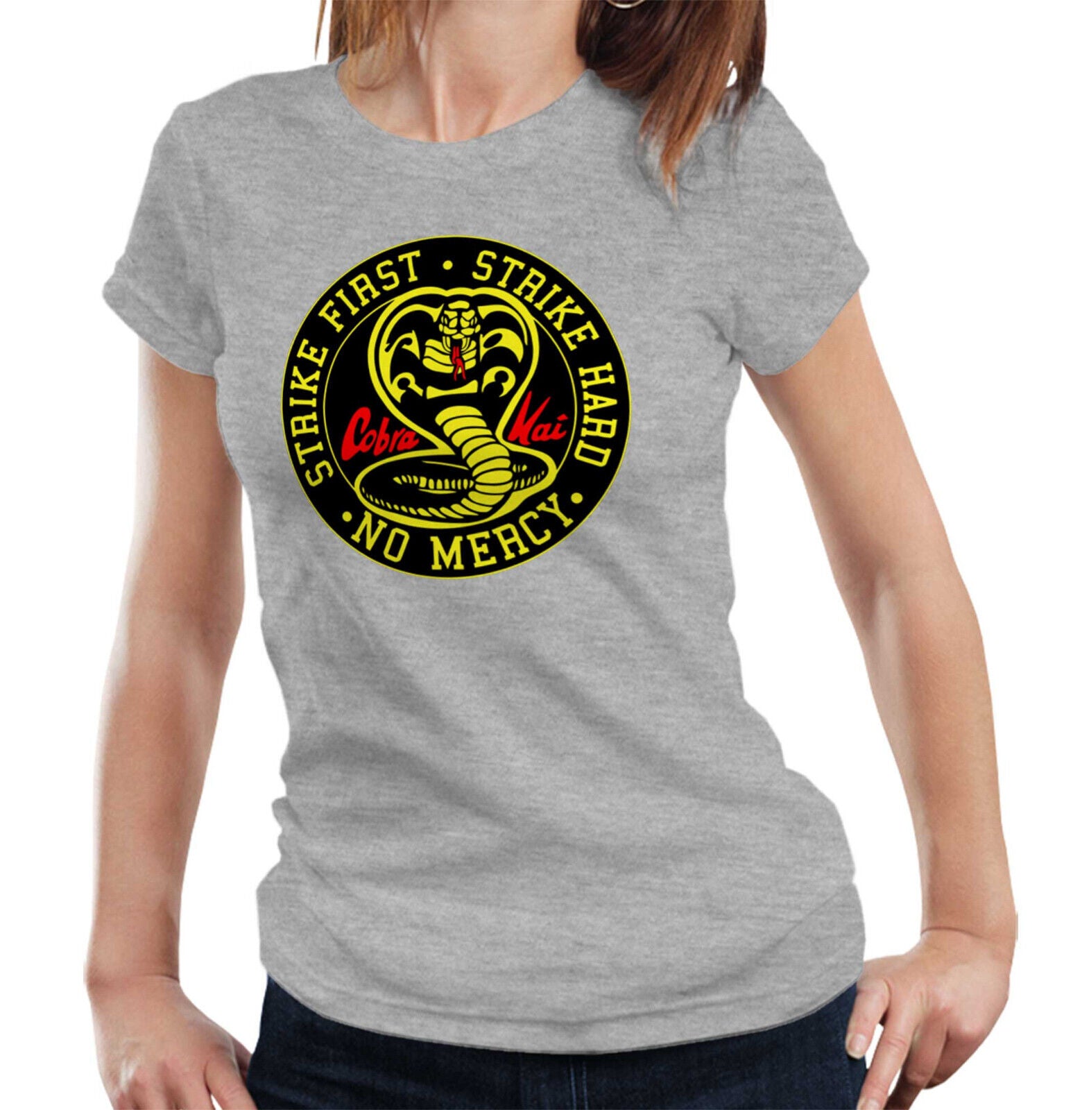 Cobra Kai Tshirt Strike First Semi Fitted Ladies