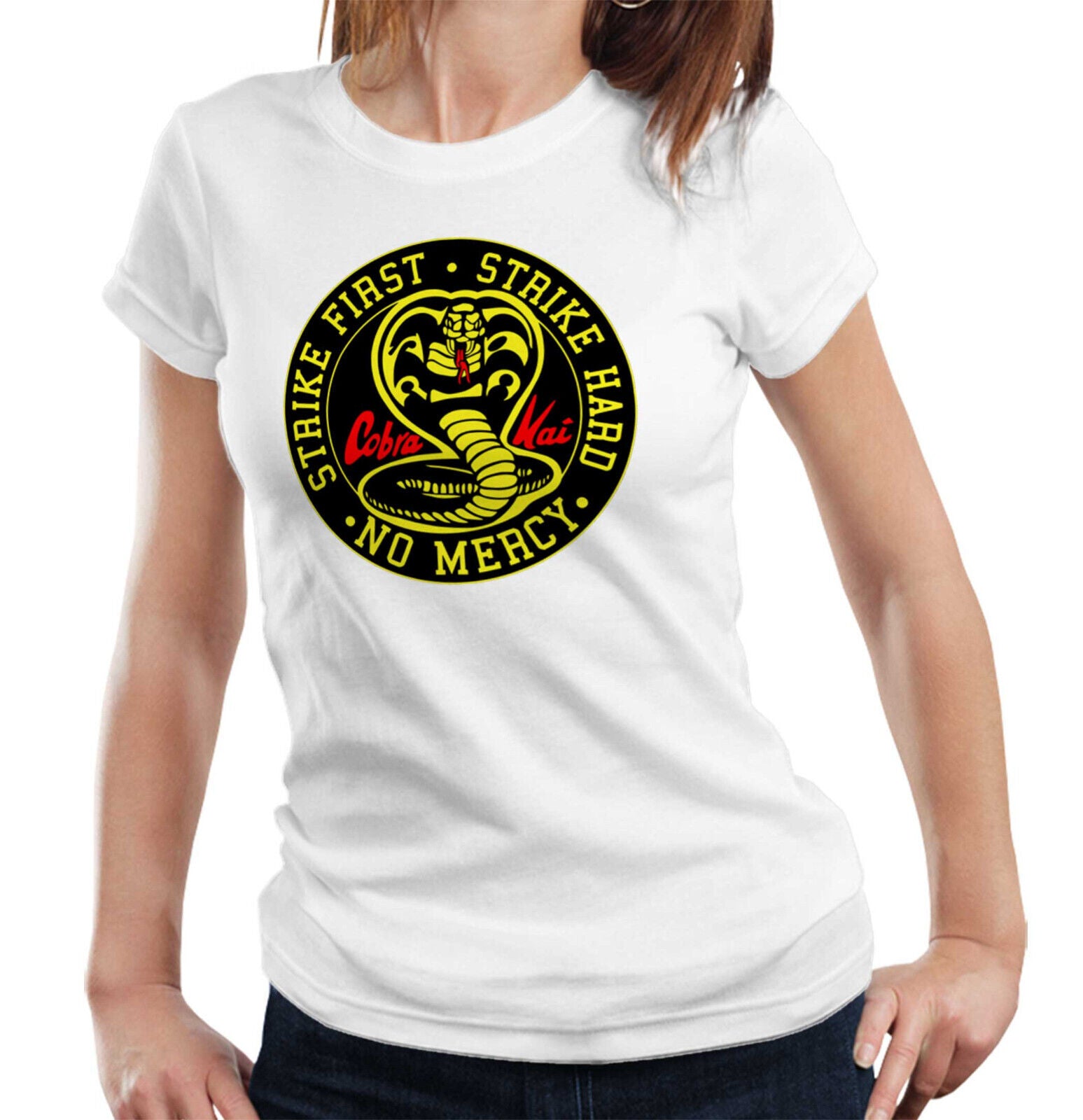 Cobra Kai Tshirt Strike First Semi Fitted Ladies