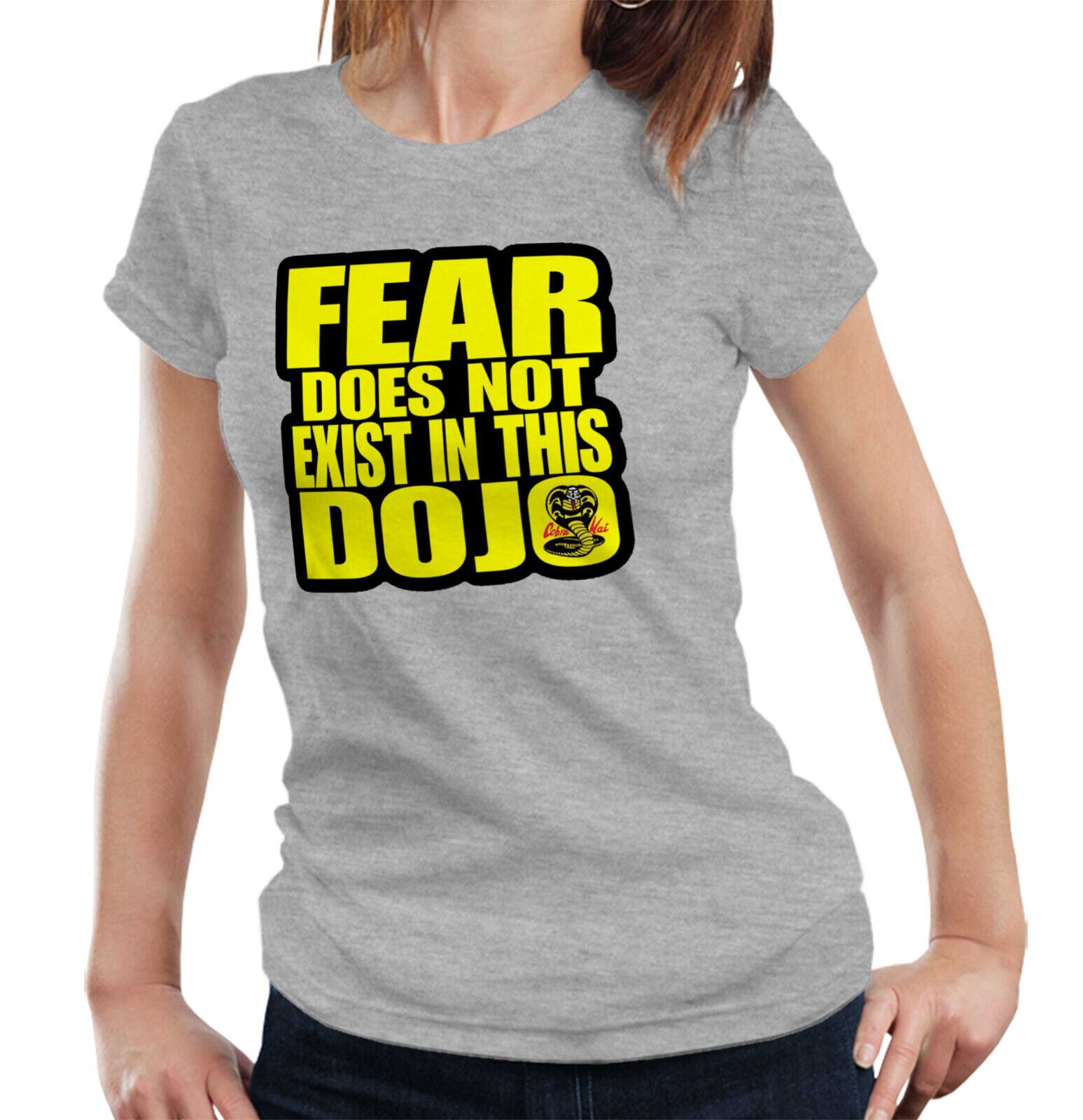 Cobra Kai Tshirt Fear Does Not Exist In This Dojo Semi Fitted Ladies