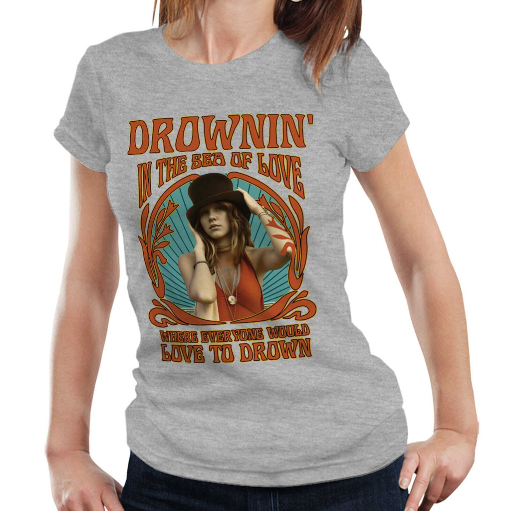 Drownin' In The Sea Of Love Stevie Nicks Fitted Ladies TShirt