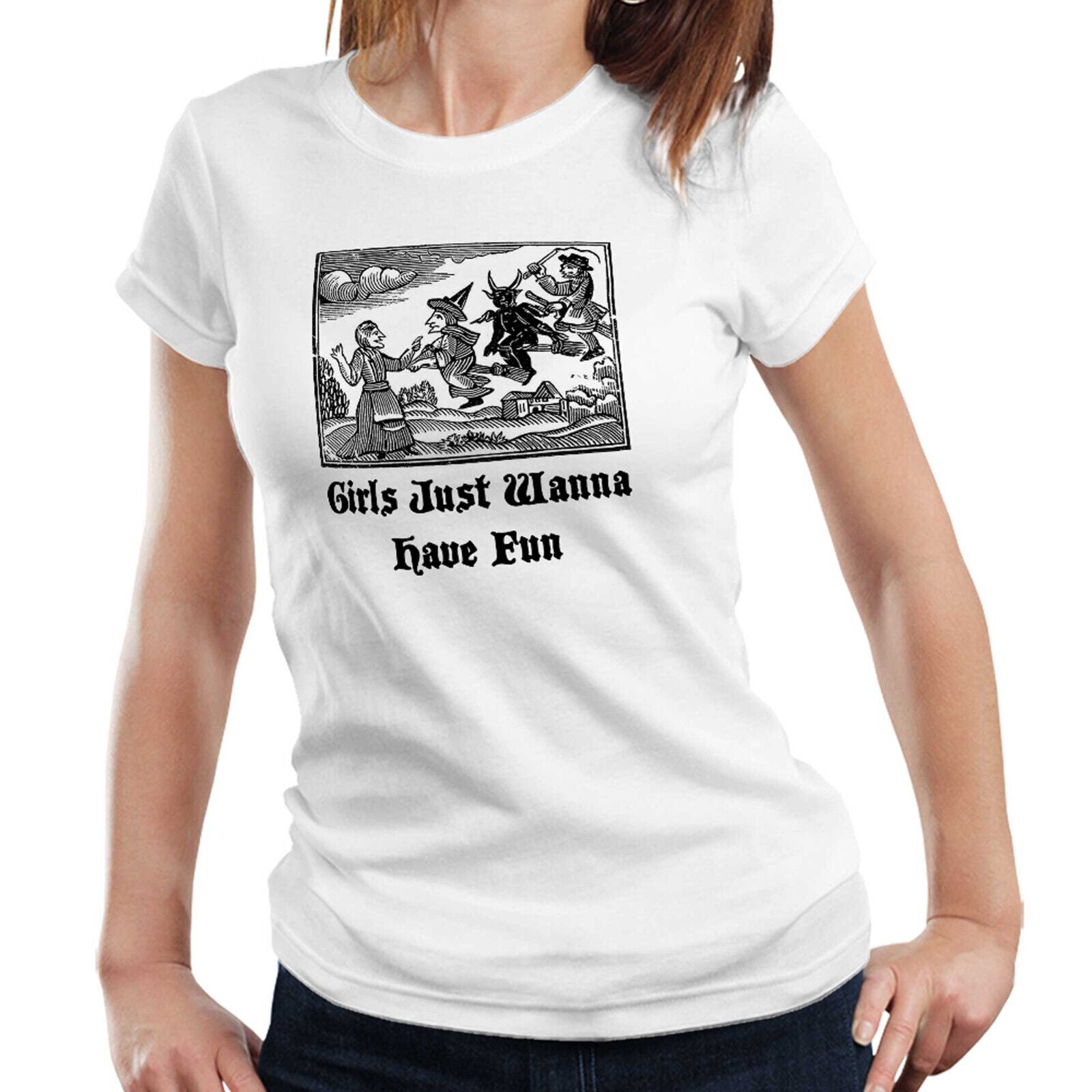 Girls Just Wanna Have Fun Tshirt Semi Fitted Ladies