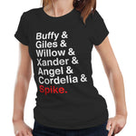Buffy Vampire Slayer Tshirt Names Semi Fitted Ladies