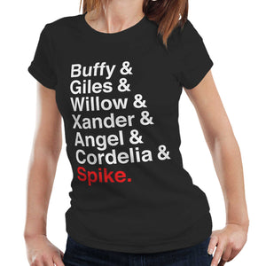 Buffy Vampire Slayer Tshirt Names Semi Fitted Ladies