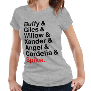 Buffy Vampire Slayer Tshirt Names Semi Fitted Ladies