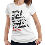 Buffy Vampire Slayer Tshirt Names Semi Fitted Ladies