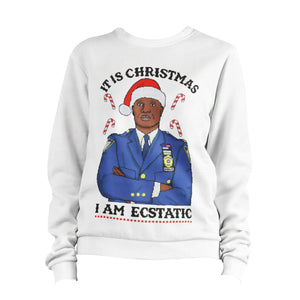Holt I Am Ecstatic Christmas 99 Precinct Ugly Sweatshirt Unisex