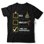 Nice Naughty Left Unsupervised Santa Christmas T Shirt Unisex