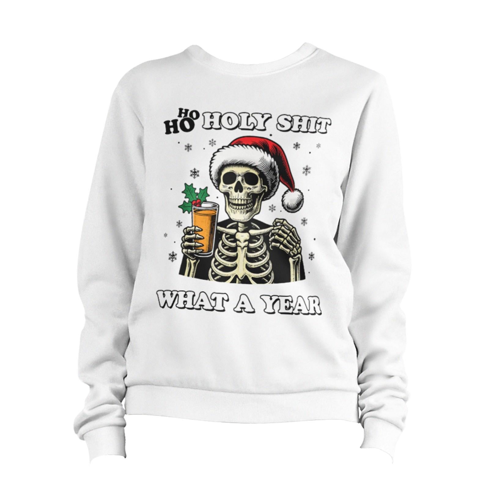 Ho Ho Holy Sh*t Christmas Skeleton Sweatshirt Unisex