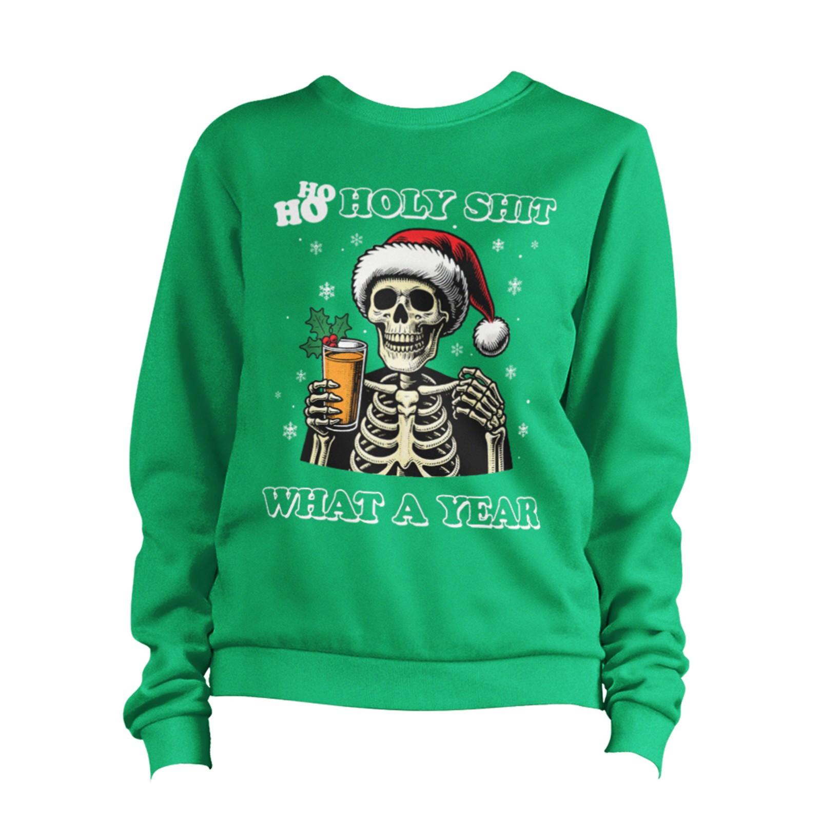 Ho Ho Holy Sh*t Christmas Skeleton Sweatshirt Unisex