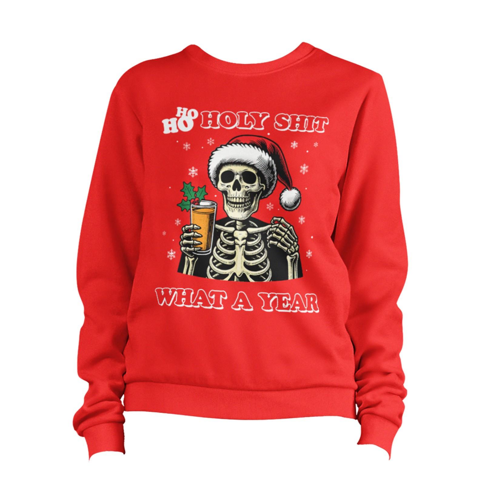 Ho Ho Holy Sh*t Christmas Skeleton Sweatshirt Unisex