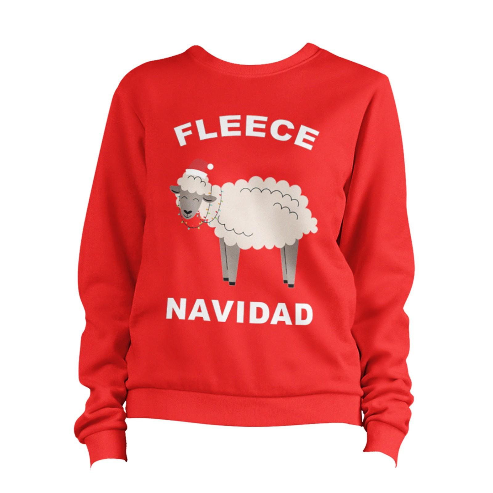 Fleece Navidad Christmas Sheep Sweatshirt Unisex