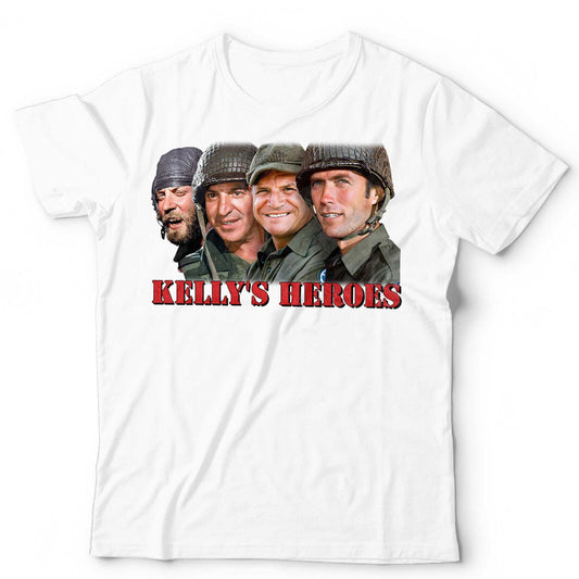 Kellys Heroes Faces Unisex Tshirt 70s Clint Oddball Telly Retro Vintage White