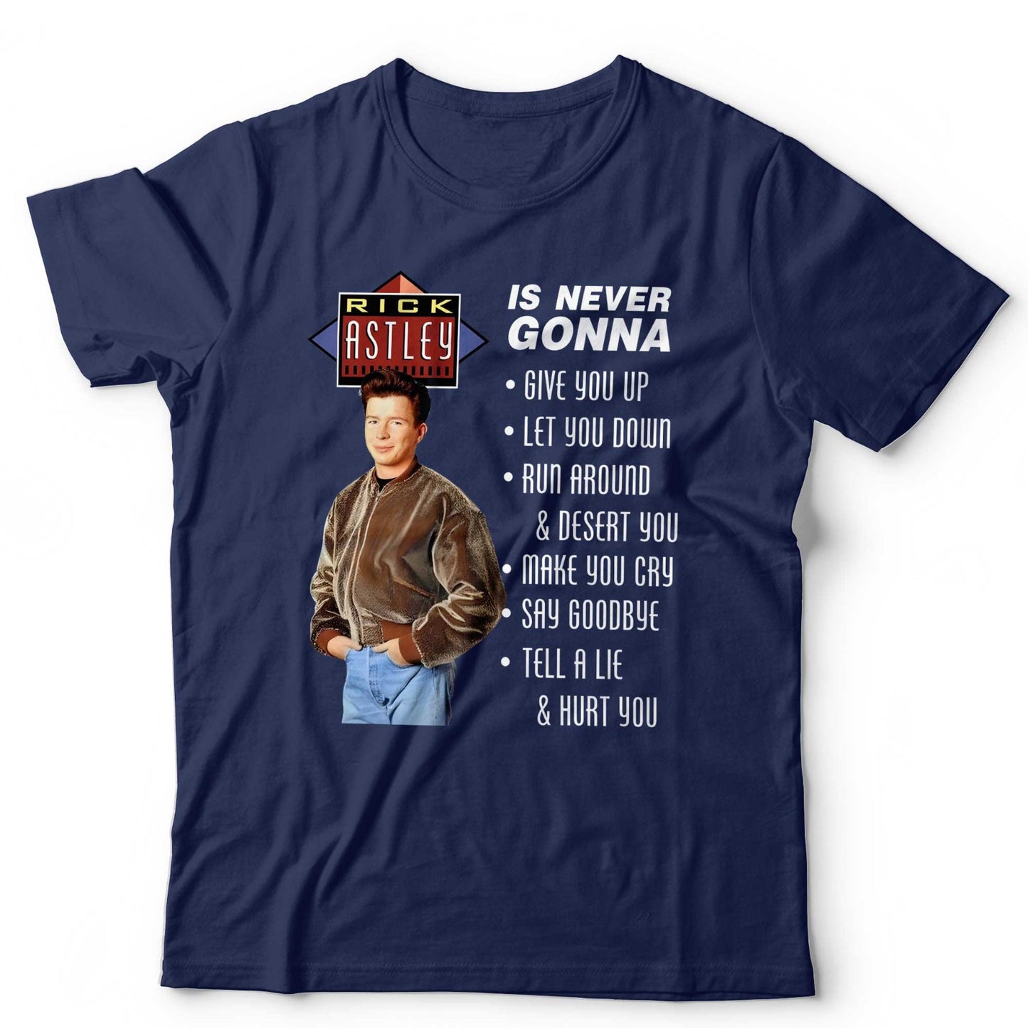 Rick Astley Never Gonna Give You Up Tee Funny Lyric Meme Vintage Style T Shirt