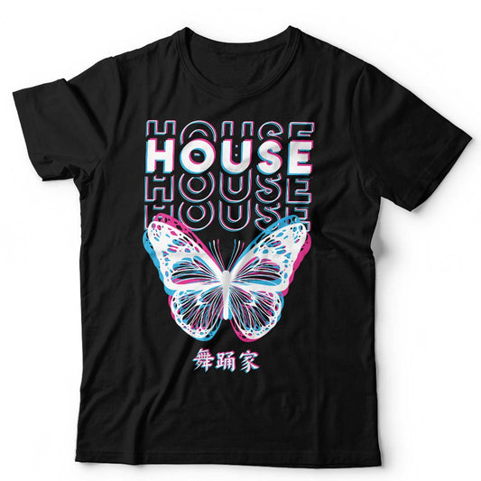 House Music Tshirt Unisex Dance Music Glitch Butterfly EDM Festival Outfit Rave