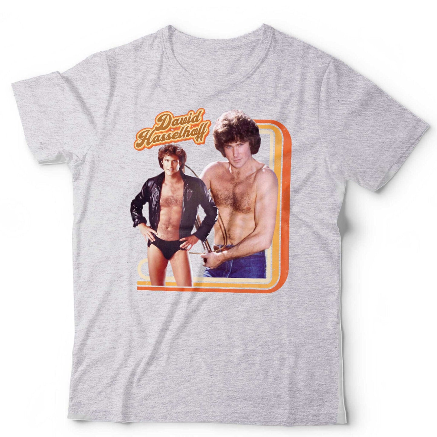 David Hasselhoff Tshirt 70s Retro Star Unisex and Kids Homage Throwback Macho