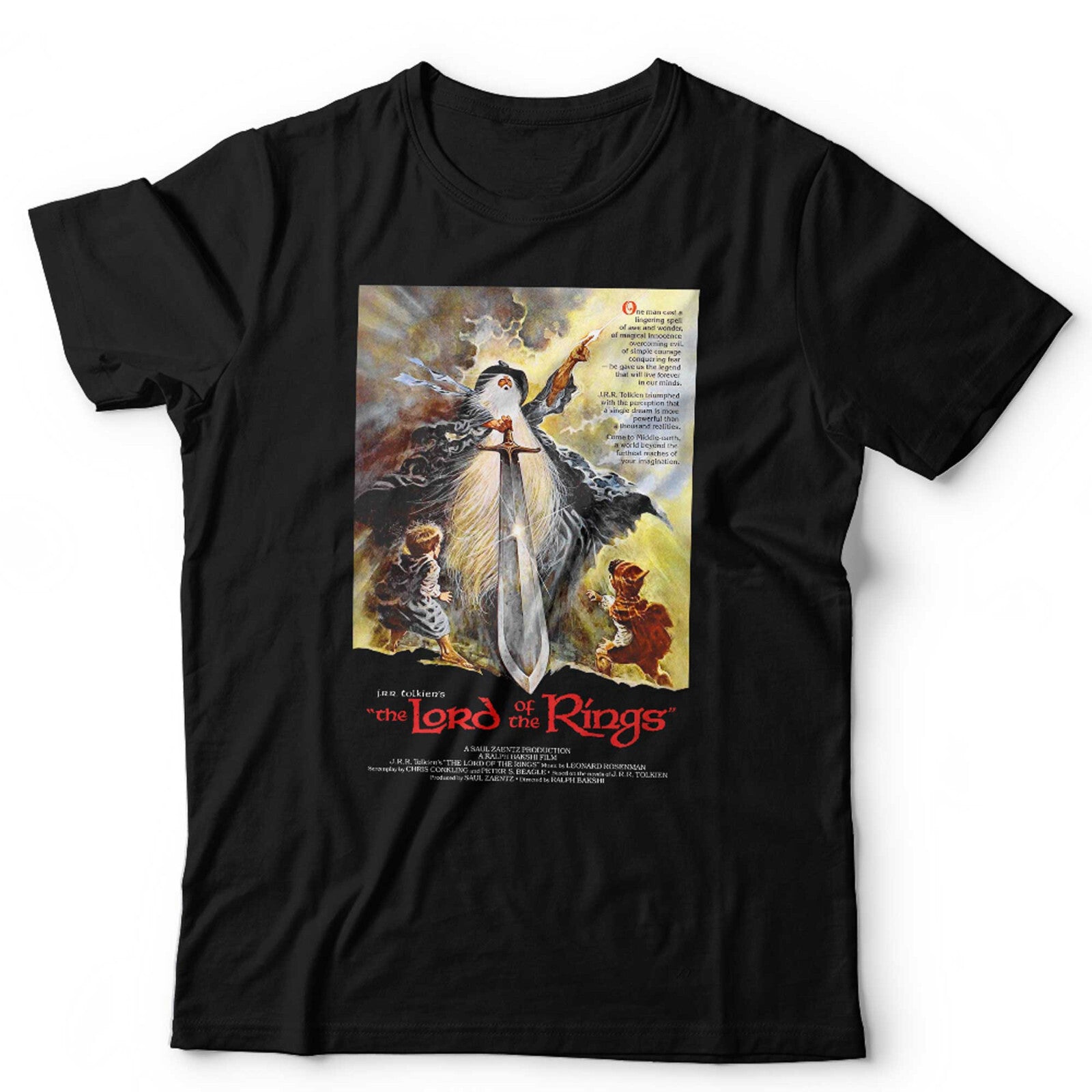 LOTR 1978 Animated Movie Poster Unisex and Kids T Shirt Vintage Retro Tolkien