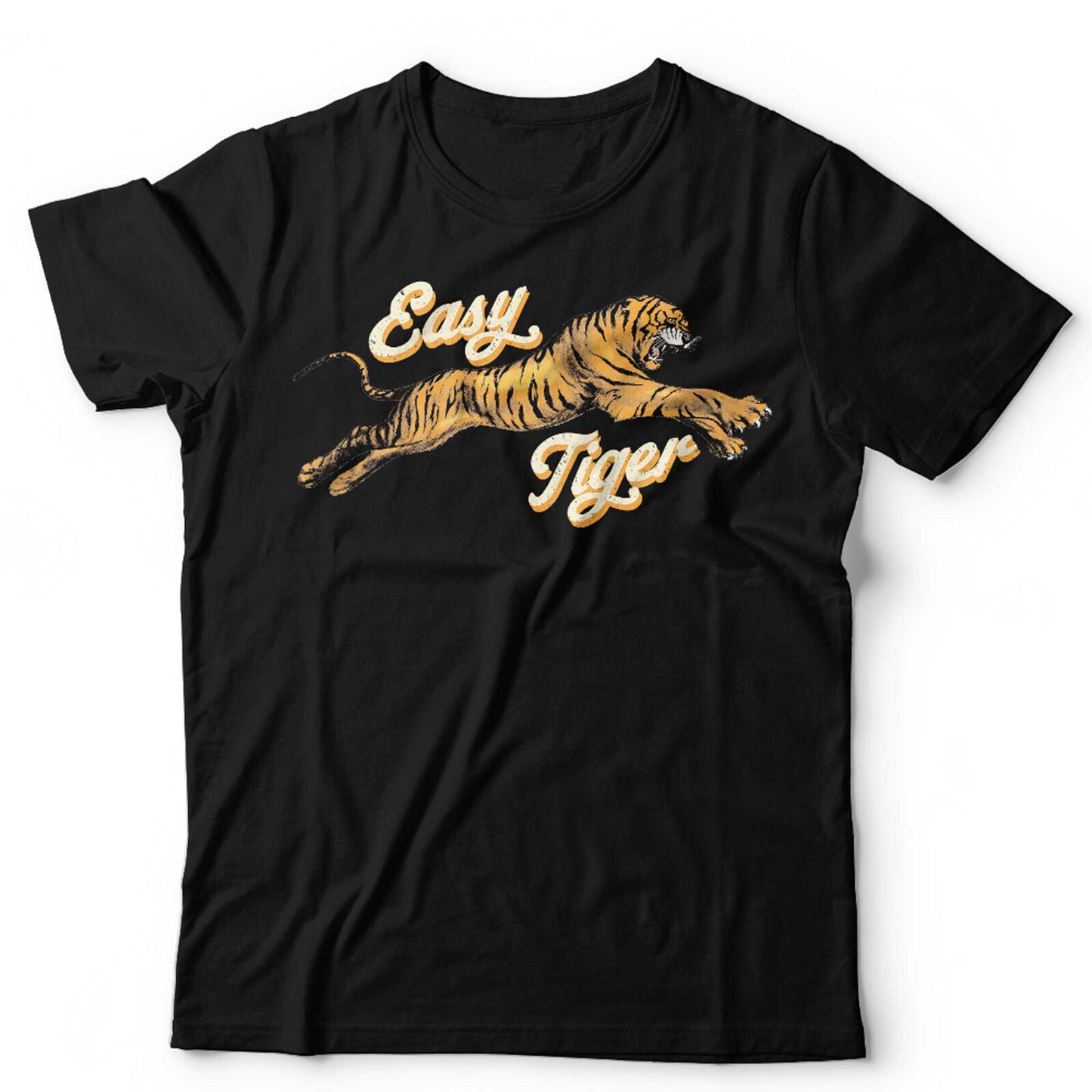 Easy Tiger T Shirt Retro Unisex and Kids Vintage Trendy Hippster Old School Trad