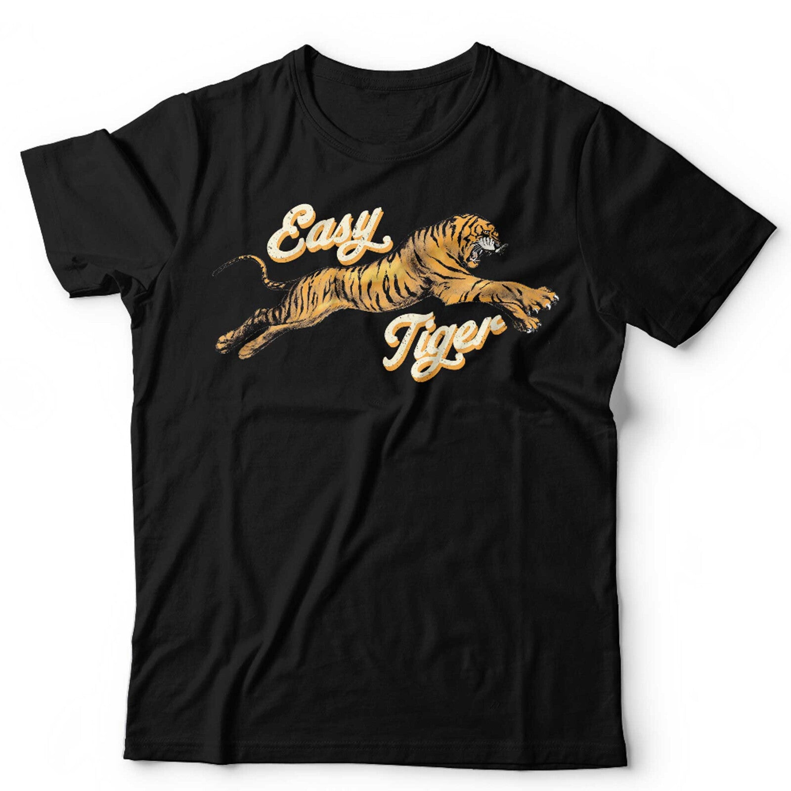 Easy Tiger T Shirt Retro Unisex and Kids Vintage Trendy Hippster Old School Trad