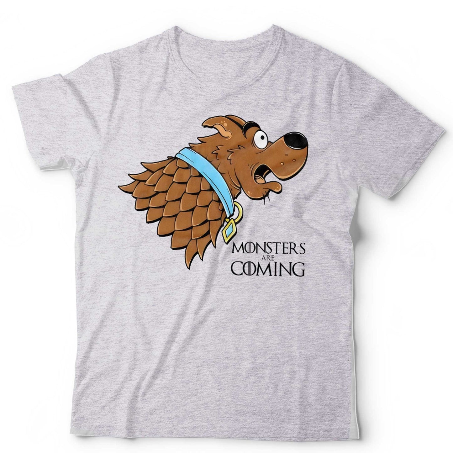Scooby Tshirt Unisex and Kids Funny Parody Game Tee Thrones Monsters Are Coming